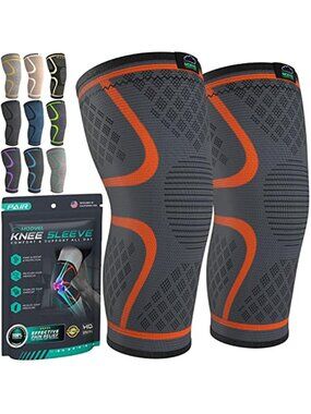 New Compression Knee Brace for Women & Men, 2-Pack Knee Brace for Running